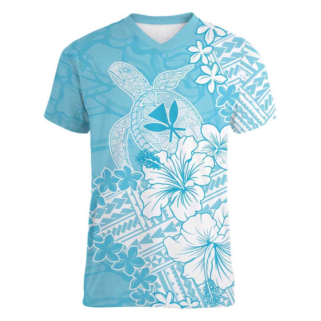 Hawaii Kanaka Maoli Women V-Neck T-Shirt Polynesian Turtle Tattoo