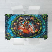 3D Illusion Nightmarchers Halloween Tablecloth Hawaiian Warrior Spirit Lava Portal