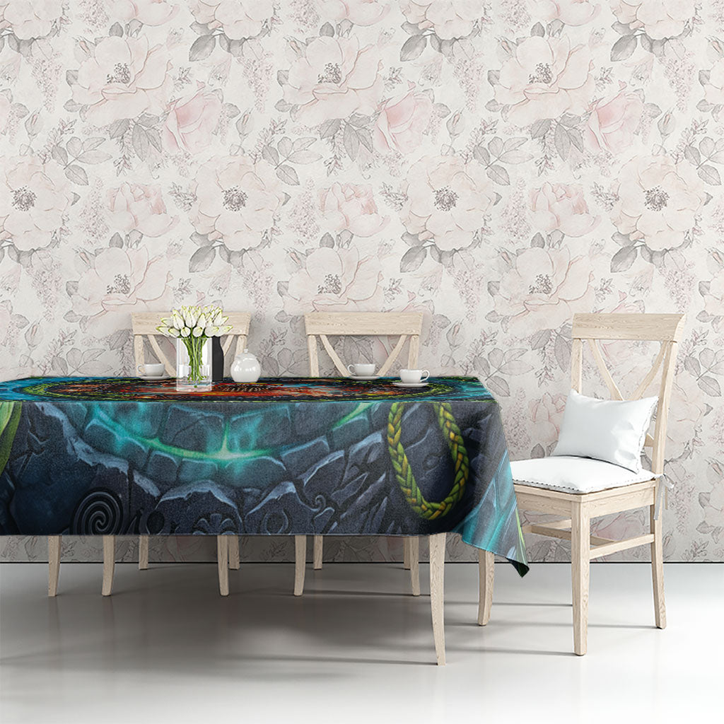3D Illusion Nightmarchers Halloween Tablecloth Hawaiian Warrior Spirit Lava Portal