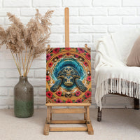 3D Illusion Honu Halloween Canvas Wall Art Hawaiian Sea Turtle Skull Shell Vortex
