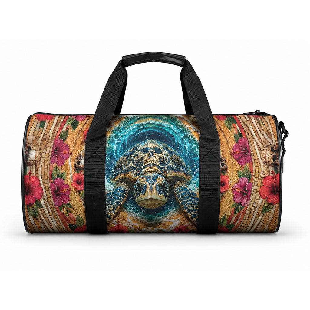 3D Illusion Honu Halloween Duffle Bag Hawaiian Sea Turtle Skull Shell Vortex