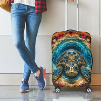 3D Illusion Honu Halloween Luggage Cover Hawaiian Sea Turtle Skull Shell Vortex