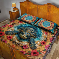 3D Illusion Honu Halloween Quilt Bed Set Hawaiian Sea Turtle Skull Shell Vortex