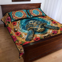3D Illusion Honu Halloween Quilt Bed Set Hawaiian Sea Turtle Skull Shell Vortex