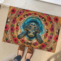 3D Illusion Honu Halloween Rubber Doormat Hawaiian Sea Turtle Skull Shell Vortex