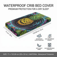 3D Illusion Pineapple Jack O Lantern Halloween Baby Bed Cover Tropical Spooky Fruit Monstera Swirl DT05 - Polynesian Pride