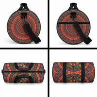 3D Illusion Hula Zombie Halloween Duffle Bag Hawaiian Undead Dancer Volcano Stone Well