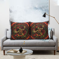 3D Illusion Hula Zombie Halloween Pillow Cover Hawaiian Undead Dancer Volcano Stone Well
