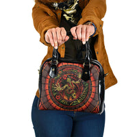 3D Illusion Hula Zombie Halloween Shoulder Handbag Hawaiian Undead Dancer Volcano Stone Well