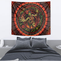 3D Illusion Hula Zombie Halloween Tapestry Hawaiian Undead Dancer Volcano Stone Well