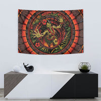 3D Illusion Hula Zombie Halloween Tapestry Hawaiian Undead Dancer Volcano Stone Well