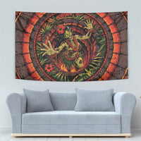 3D Illusion Hula Zombie Halloween Tapestry Hawaiian Undead Dancer Volcano Stone Well