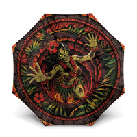 3D Illusion Hula Zombie Halloween Umbrella Hawaiian Undead Dancer Volcano Stone Well