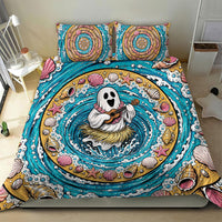 3D Illusion Hula Ghost Halloween Bedding Set Hawaiian Ukulele Spirit Ocean Vortex DT05 - Polynesian Pride