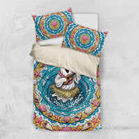 3D Illusion Hula Ghost Halloween Bedding Set Hawaiian Ukulele Spirit Ocean Vortex DT05 US Twin 172cm x 218cm Yellow - Polynesian Pride