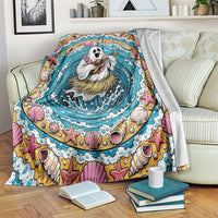 3D Illusion Hula Ghost Halloween Blanket Hawaiian Ukulele Spirit Ocean Vortex DT05 Yellow - Polynesian Pride