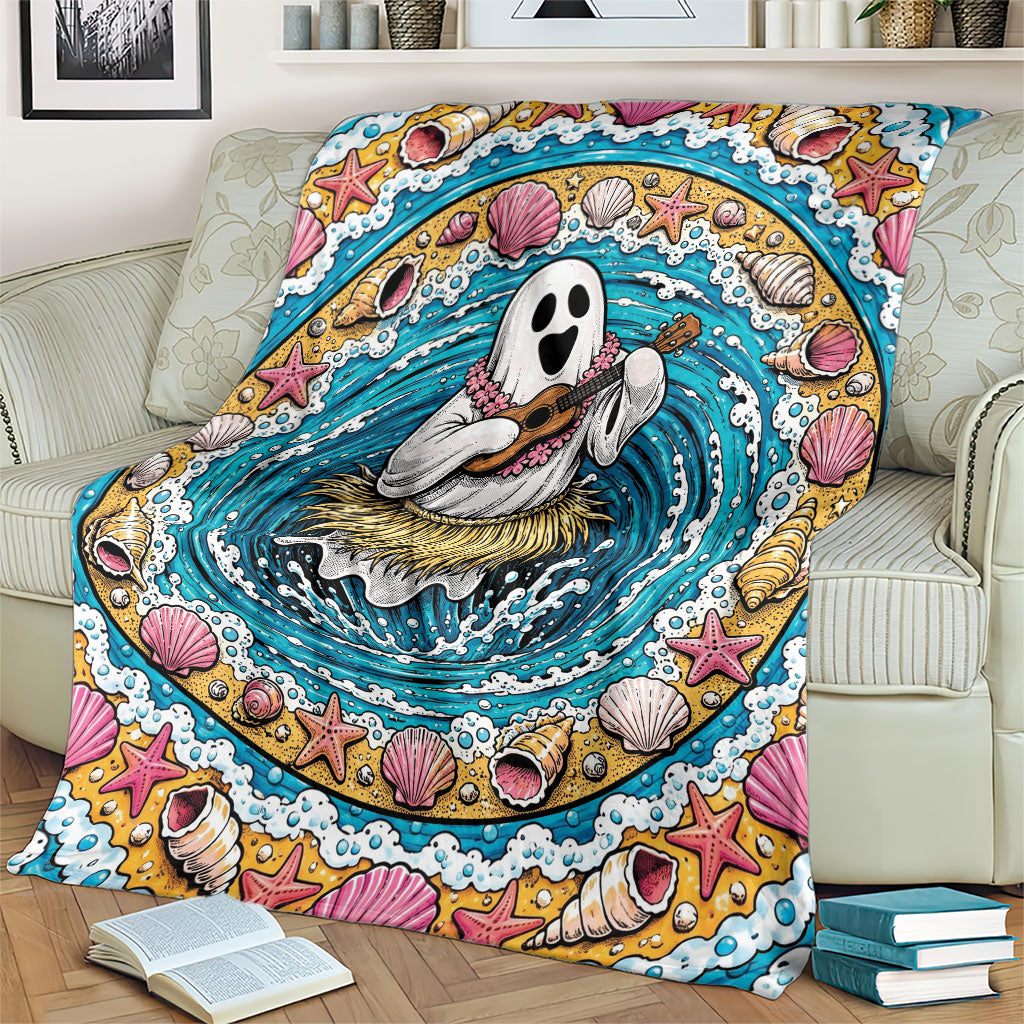 3D Illusion Hula Ghost Halloween Blanket Hawaiian Ukulele Spirit Ocean Vortex DT05 - Polynesian Pride
