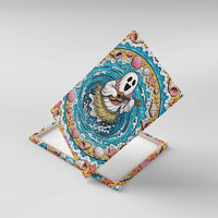 3D Illusion Hula Ghost Halloween Canvas Wall Art Hawaiian Ukulele Spirit Ocean Vortex DT05 With Frame Yellow - Polynesian Pride