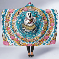 3D Illusion Hula Ghost Halloween Hooded Blanket Hawaiian Ukulele Spirit Ocean Vortex DT05 One Size Yellow - Polynesian Pride