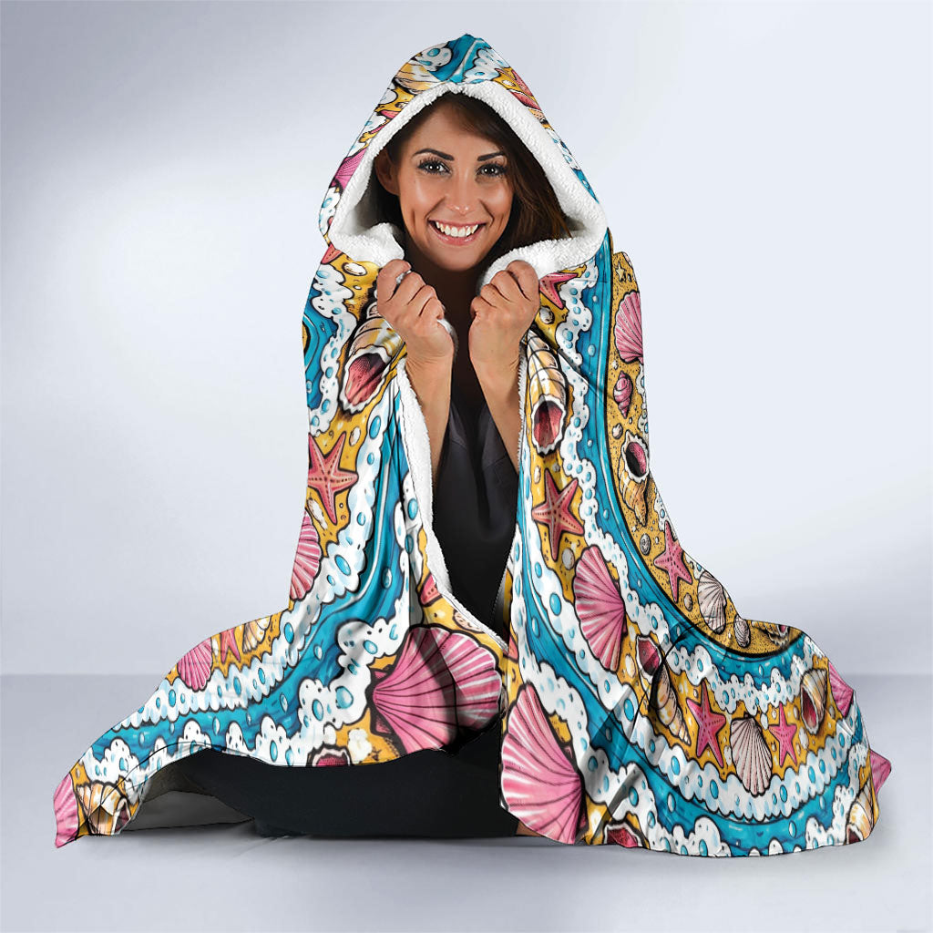 3D Illusion Hula Ghost Halloween Hooded Blanket Hawaiian Ukulele Spirit Ocean Vortex DT05 - Polynesian Pride