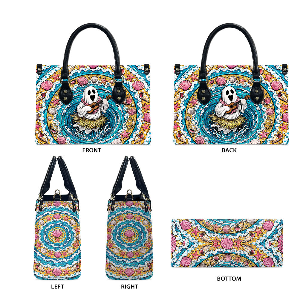 3D Illusion Hula Ghost Halloween Leather Bag Hawaiian Ukulele Spirit Ocean Vortex DT05 - Polynesian Pride