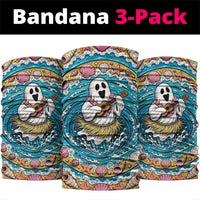 3D Illusion Hula Ghost Halloween Neck Gaiter Hawaiian Ukulele Spirit Ocean Vortex DT05 package One Size: 25*50cm Yellow - Polynesian Pride