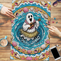 3D Illusion Hula Ghost Halloween Puzzle Hawaiian Ukulele Spirit Ocean Vortex DT05 Yellow - Polynesian Pride