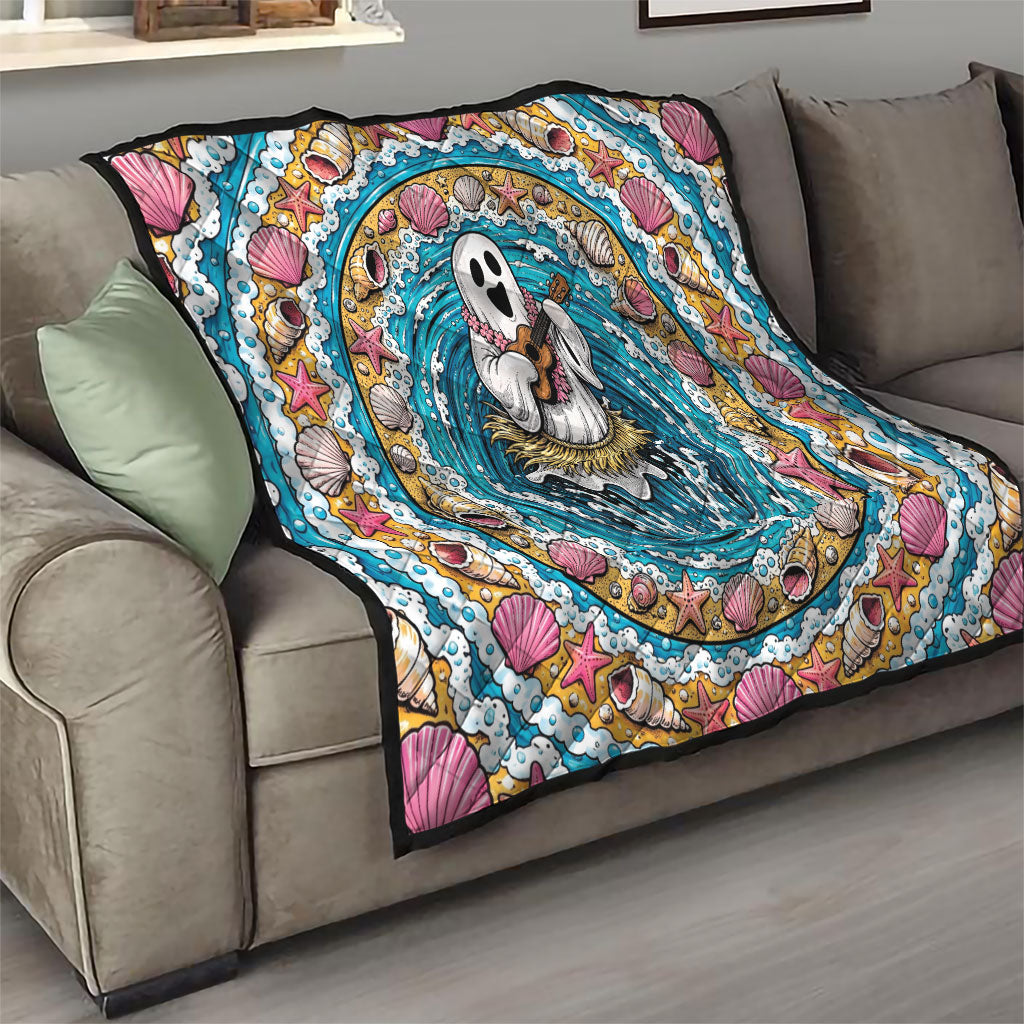 3D Illusion Hula Ghost Halloween Quilt Hawaiian Ukulele Spirit Ocean Vortex DT05 - Polynesian Pride