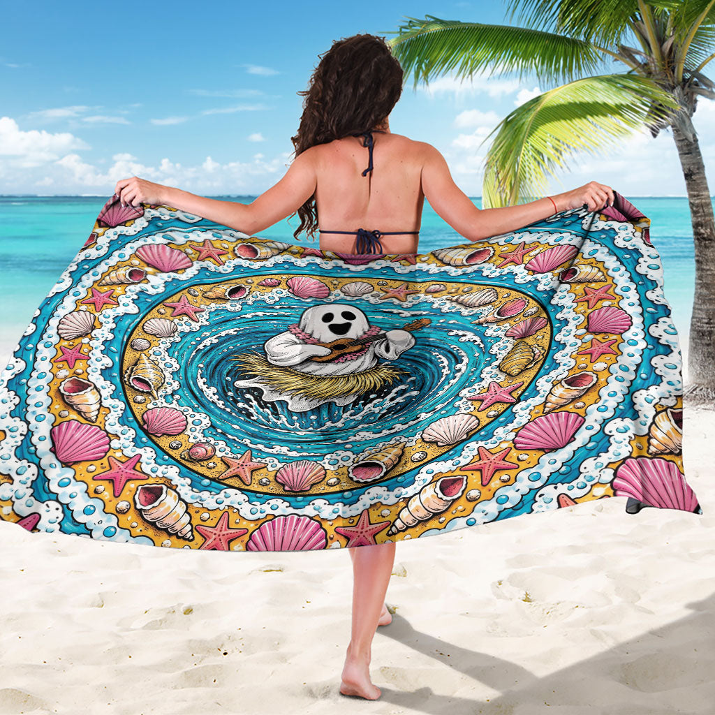 3D Illusion Hula Ghost Halloween Sarong Hawaiian Ukulele Spirit Ocean Vortex DT05 - Polynesian Pride