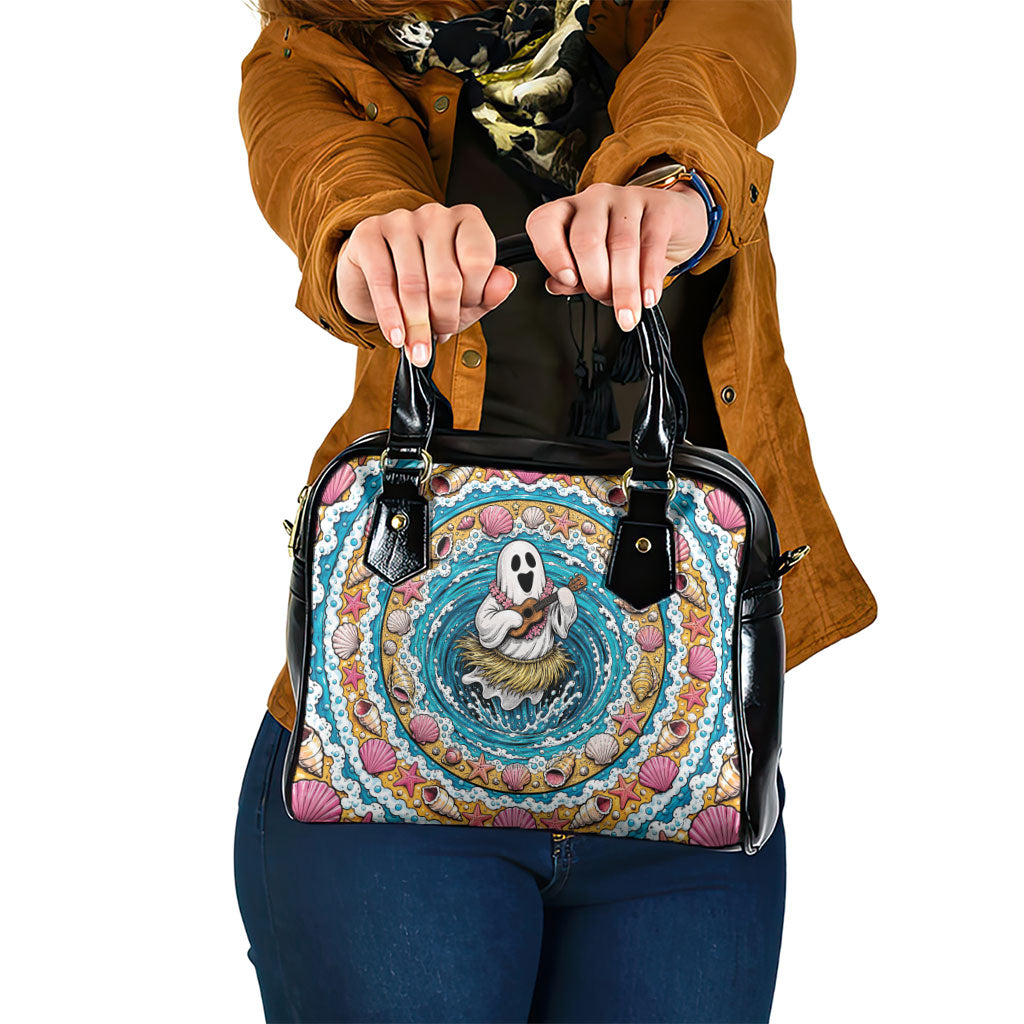 3D Illusion Hula Ghost Halloween Shoulder Handbag Hawaiian Ukulele Spirit Ocean Vortex DT05 One Size Yellow - Polynesian Pride