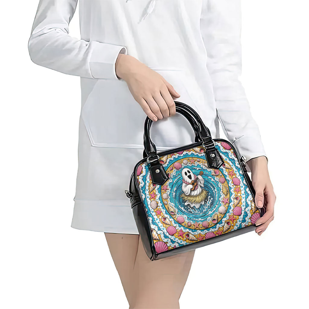 3D Illusion Hula Ghost Halloween Shoulder Handbag Hawaiian Ukulele Spirit Ocean Vortex DT05 - Polynesian Pride