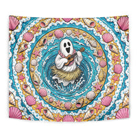3D Illusion Hula Ghost Halloween Tapestry Hawaiian Ukulele Spirit Ocean Vortex DT05 - Polynesian Pride