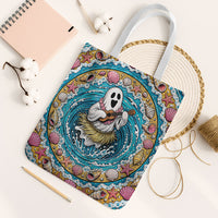 3D Illusion Hula Ghost Halloween Tote Bag Hawaiian Ukulele Spirit Ocean Vortex DT05 White Strap One Size Yellow - Polynesian Pride