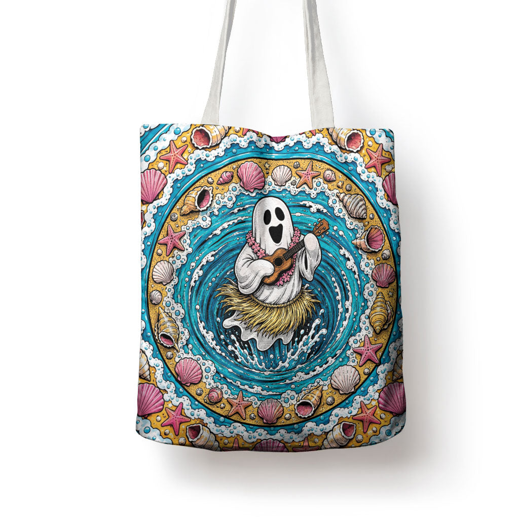 3D Illusion Hula Ghost Halloween Tote Bag Hawaiian Ukulele Spirit Ocean Vortex DT05 - Polynesian Pride