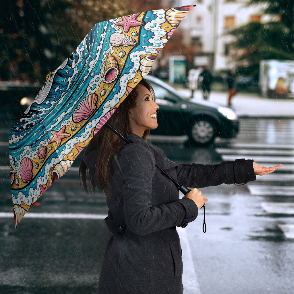 3D Illusion Hula Ghost Halloween Umbrella Hawaiian Ukulele Spirit Ocean Vortex DT05 - Polynesian Pride