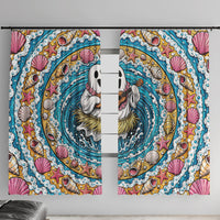 3D Illusion Hula Ghost Halloween Window Curtain Hawaiian Ukulele Spirit Ocean Vortex DT05 With Hooks Yellow - Polynesian Pride