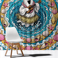 3D Illusion Hula Ghost Halloween Window Curtain Hawaiian Ukulele Spirit Ocean Vortex DT05 - Polynesian Pride