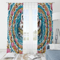 3D Illusion Hula Ghost Halloween Window Curtain Hawaiian Ukulele Spirit Ocean Vortex DT05 - Polynesian Pride