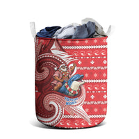Wallis And Futuna Christmas Laundry Basket Santa Riding Ocean Dolphin