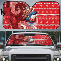 Wallis And Futuna Christmas Auto Sun Shade Santa Riding Ocean Dolphin