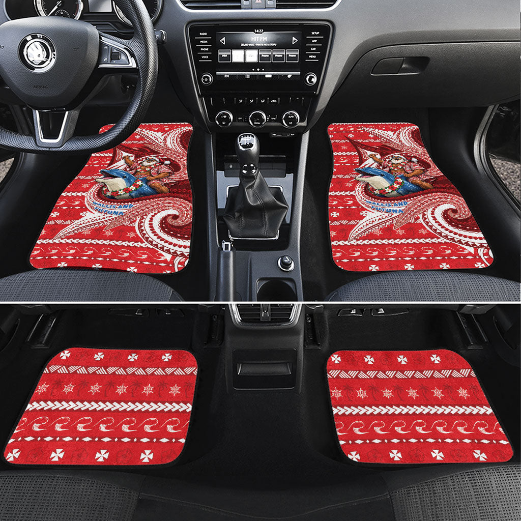 Wallis And Futuna Christmas Car Mats Santa Riding Ocean Dolphin