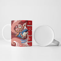 Wallis And Futuna Christmas Ceramic Mug Santa Riding Ocean Dolphin DT05 - Polynesian Pride