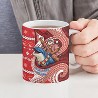 Wallis And Futuna Christmas Ceramic Mug Santa Riding Ocean Dolphin DT05 - Polynesian Pride