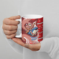 Wallis And Futuna Christmas Ceramic Mug Santa Riding Ocean Dolphin DT05 - Polynesian Pride