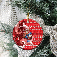 Wallis And Futuna Christmas Ceramic Ornament Santa Riding Ocean Dolphin DT05 - Polynesian Pride