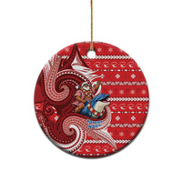 Wallis And Futuna Christmas Ceramic Ornament Santa Riding Ocean Dolphin DT05 - Polynesian Pride