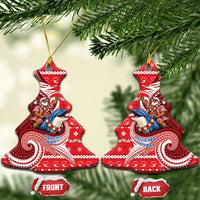 Wallis And Futuna Christmas Ceramic Ornament Santa Riding Ocean Dolphin DT05 Christmas Tree Red - Polynesian Pride