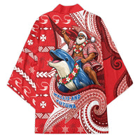 Wallis And Futuna Christmas Kimono Santa Riding Ocean Dolphin DT05 - Polynesian Pride