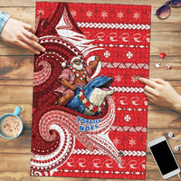 Wallis And Futuna Christmas Puzzle Santa Riding Ocean Dolphin