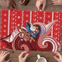 Wallis And Futuna Christmas Puzzle Santa Riding Ocean Dolphin